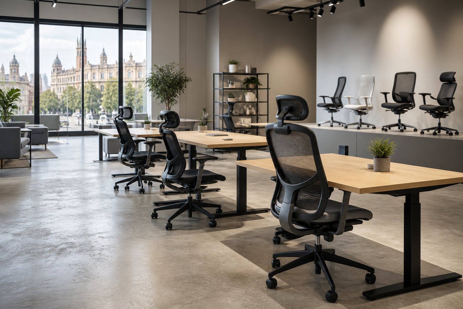 Showroom de Kiporavet en Valencia con sillas y mesas expuestas